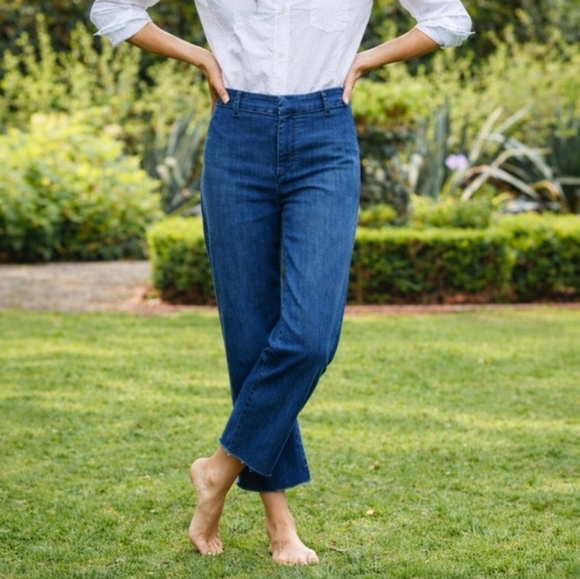 Frank & Eileen Kinsale Trousers High Rise Denim Jeans Sailor Pants 1977 Wash - Picture 10 of 11